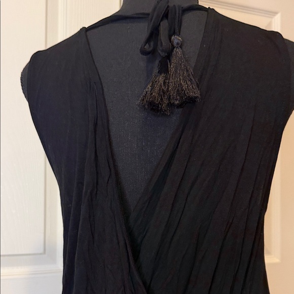 VENUS Black Dress with Pink Floral Embroidery - Picture 3 of 5